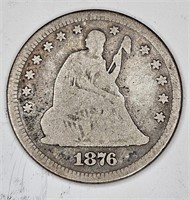 1876 Seated Liberty Quarter