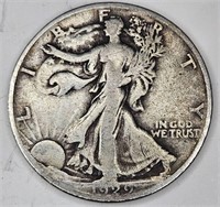 1929 s Better Date Walking Liberty Half Dollar