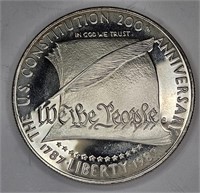 1987 Constitution Silver Proof Dollar