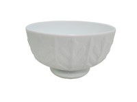 F.T.D. 1975 White Milk Glass Pedestal Bowl M269