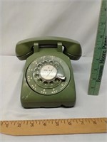 F10)Rotary Dial Telephone, Green, NOT Working, For