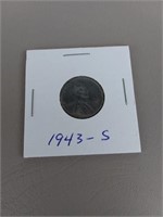 1943 Steel Wheat Penny Coin