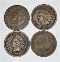 (4) pre 1900 Indian Head Cents