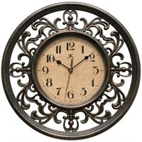 $24  12 Sofia Wall Clock, Brown - Infinity Inst.
