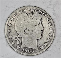 1906 s Barber Half Dollar