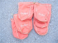 (E3) 6 crown royal peach bags.  clean.