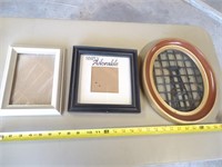 (E3) 3 used picture frames.  the oval one is 12"