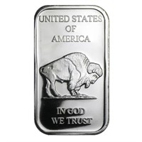 1 oz. Buffalo Design Silver Bar .999 Pure