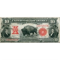Series 1901 RARE Bison Currency $ 10 G-VG