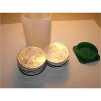 Lot of (20) US Silver Eagles - In Roll