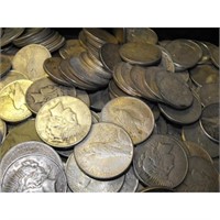 (100) Peace Silver Dollars - ag-vg
