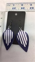 OF) BLUE STRIPED AND SOLID BLUE EARRINGS