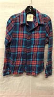 R3) MENS SMALL HOLLISTER BUTTON UP PLAID