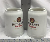 F15) TWO LARGE CERAMIC STEINS