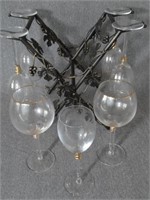 WINE GLASSES AND STAND