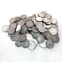75 Pcs. Franklin Half Dollars - 90% Silver