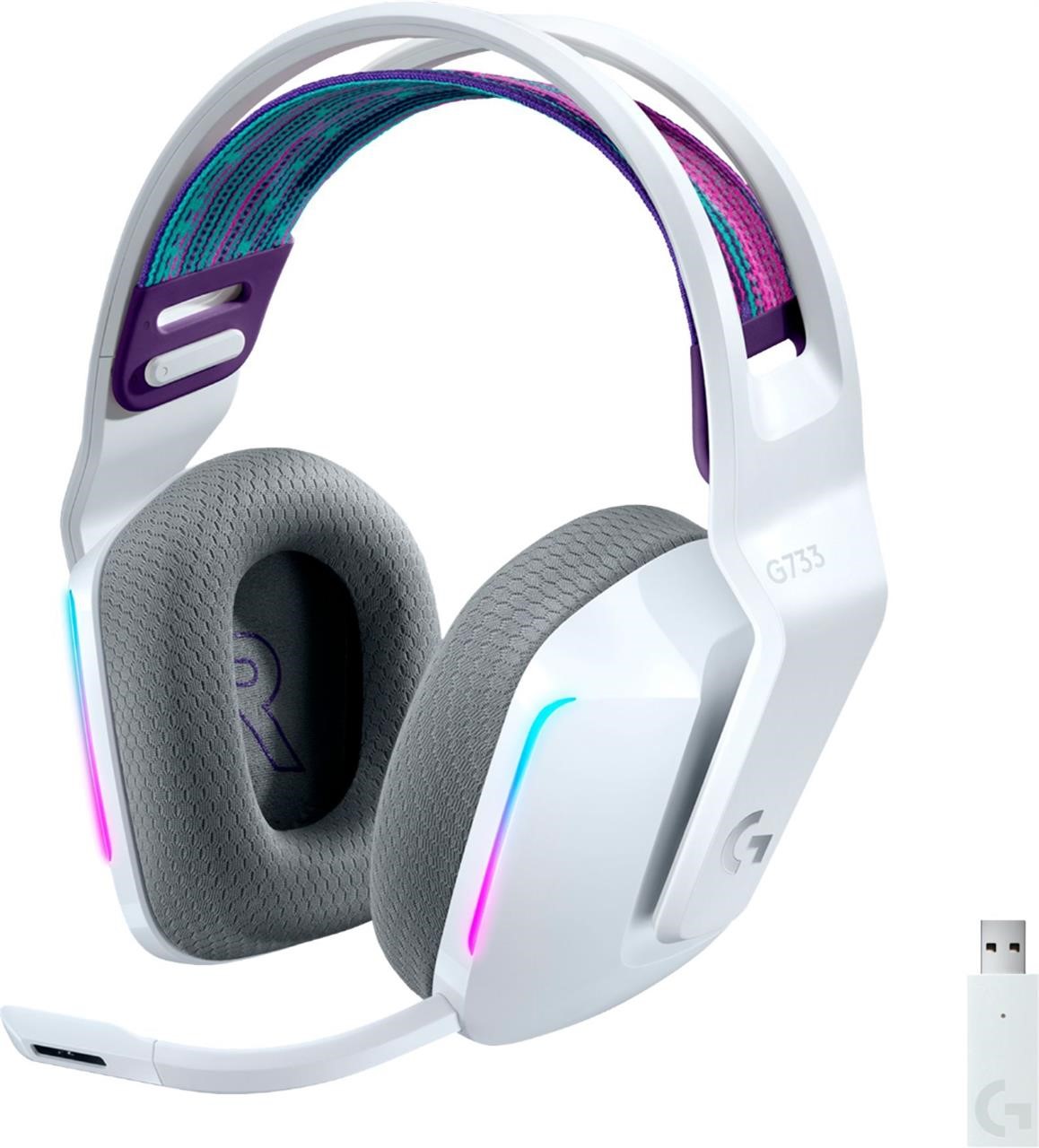 $150  G733 LIGHTSPEED Wireless Headset, White