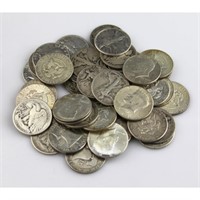 40 pcs- Mixed Type Half Dollars -90% Silver