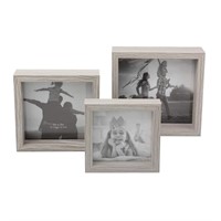$12  Grey Wood Picture Frames Set (3pcs, Nesting)