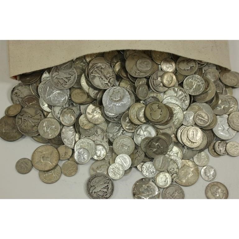 $50 Face Value -90% Silver Bank Bag Silver