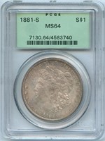 1881-S Morgan Silver Dollar - PCGS MS64