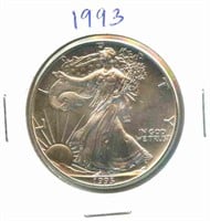 1993 U.S.  American Sliver Eagle Dollar - 1 oz