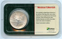 1993 Mexican Liberated Silver 1 OnZa .999 Silver