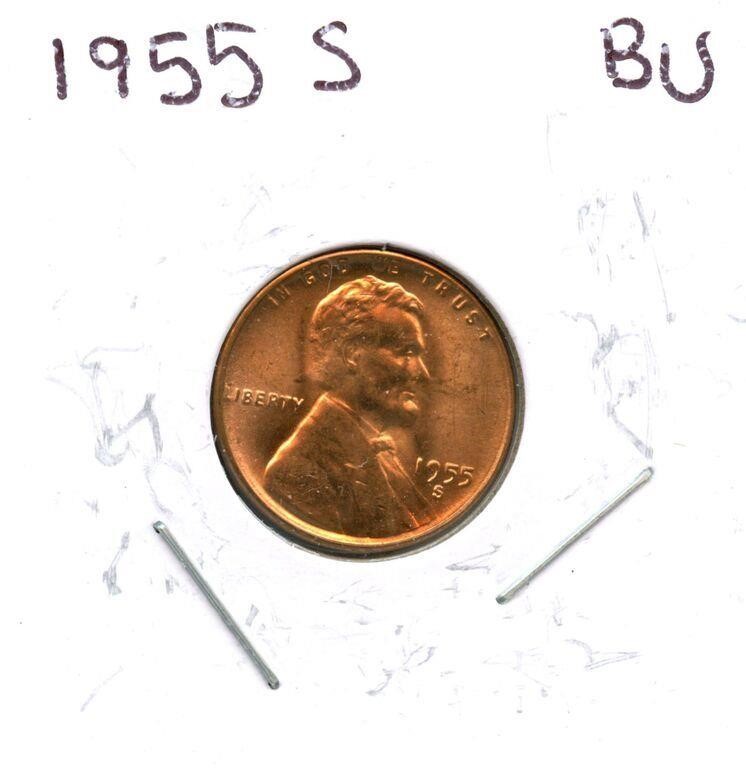 1955-S Lincoln BU Wheat Cent