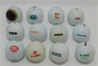 Group of 12 Advertising/Picture Golf Balls