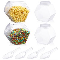 4 Pcs 122 oz Plastic Candy Jar with Lids and
