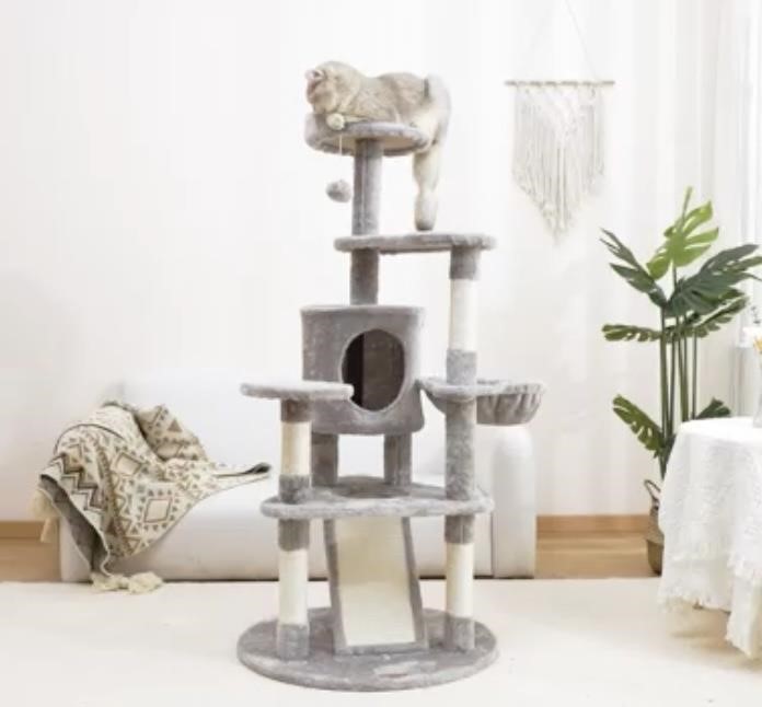 Yokee Cat Tree Tower for Indoor Cats Dark Grey