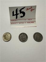 1857, 1871, and 1952 Dimes