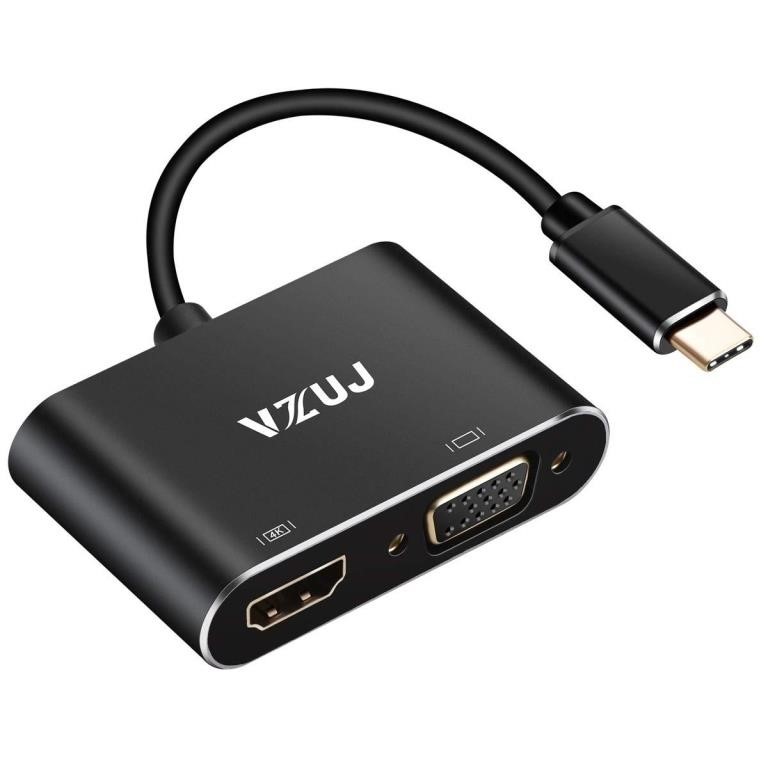 USB C to HDMI VGA Adapter,USB 3.1 Type C to VGA...