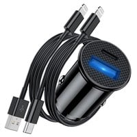 Jeenek Fast Car Charger with Cable,[Apple MFi...