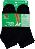 Fruit of the Loom Ladies Ankle Socks - 6 Pairs...