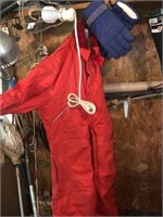 Red Insulated Coveralls (XL) + Gloves