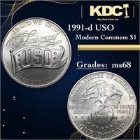 1991-d USO Modern Commem Dollar 1 Grades GEM+++ Un