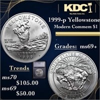 1999-p Yellowstone Modern Commem Dollar 1 Graded m