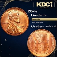 1954-s Lincoln Cent 1c Grades Choice+ Unc RD