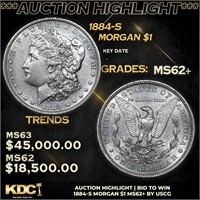 ***Auction Highlight*** 1884-s Morgan Dollar $1 Gr