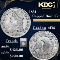 1831 Capped Bust Half Dollar 50c Graded xf45 By SE