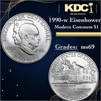 1990-w Eisenhower Modern Commem Dollar 1 Grades ms