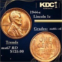 1944-s Lincoln Cent 1c Grades GEM++ RD