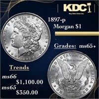1897-p Morgan Dollar 1 Grades GEM+ Unc