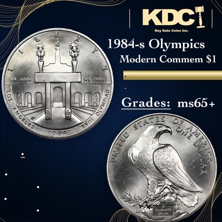 1984-s Olympics Modern Commem Dollar 1 Grades GEM+
