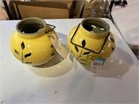 LOT OF 2 NEW YELLOW LEAVE LANTERNS
