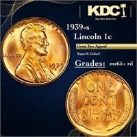 1939-s Lincoln Cent 1c Grades Gem+ Unc RD