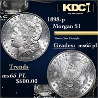 1898-p Morgan Dollar 1 Grades GEM Unc PL