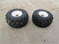 2-21x11.00-8 Tires on 5 Hole Woods Mower Rims
