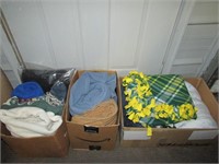 Three Boxes of Various Blankets